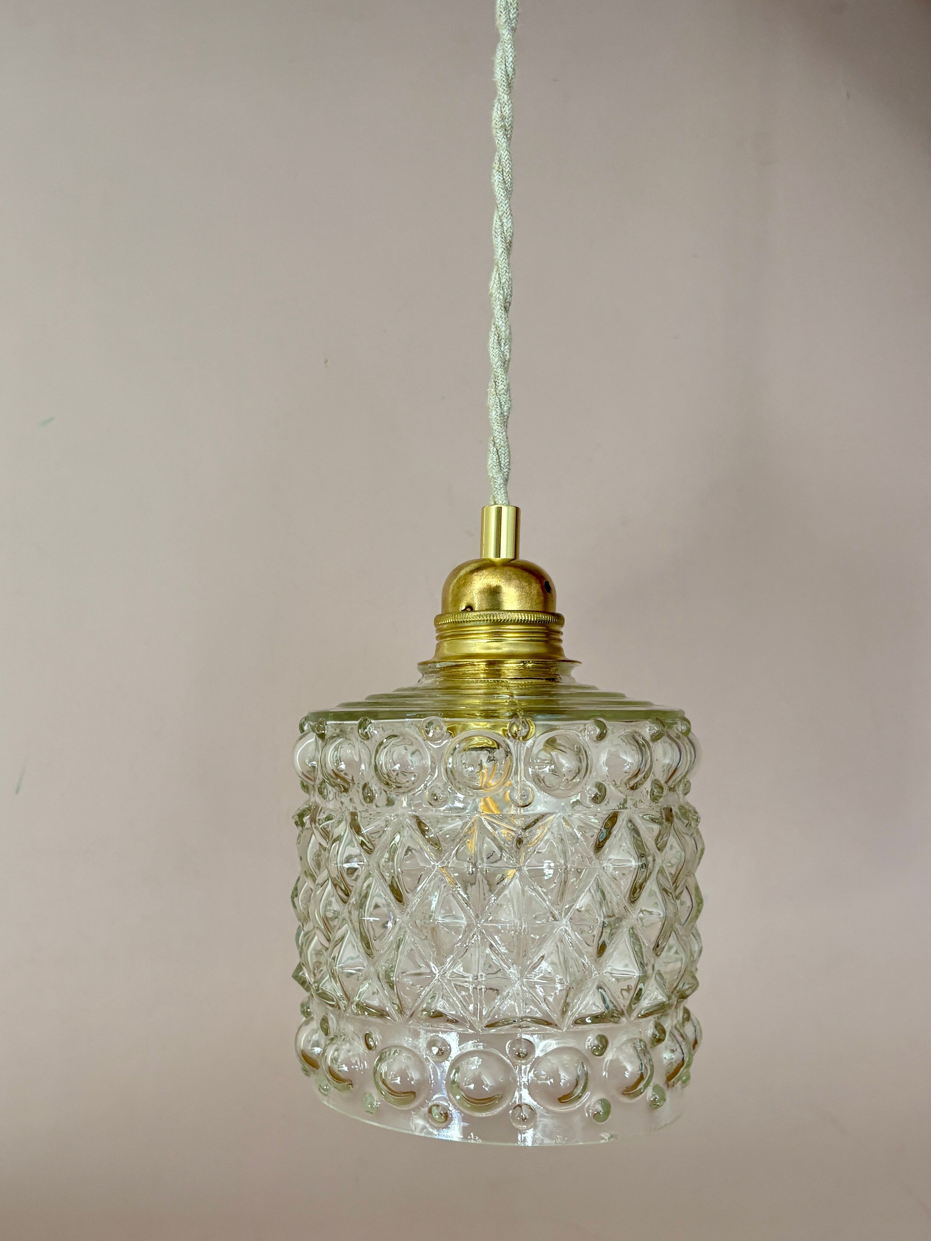 Suspension globe vintage en verre (GEO1)
