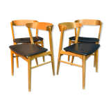 Scandinavian suite of 4 chairs 1960