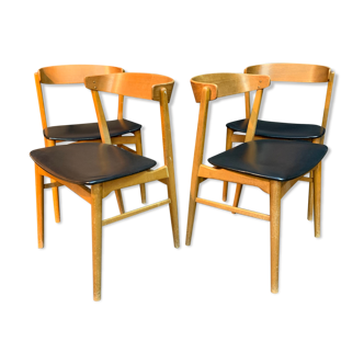 Scandinavian suite of 4 chairs 1960