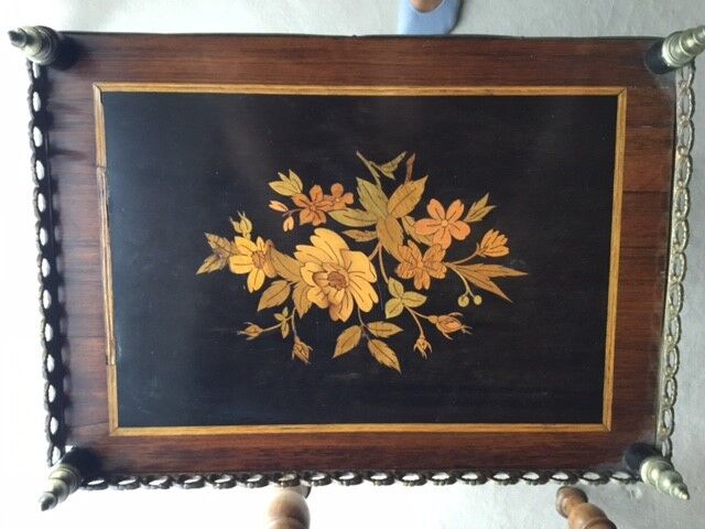 Side table in marquetry