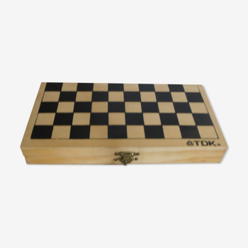 Checkers game and backgammon travel wood