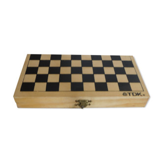 Checkers game and backgammon travel wood