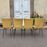 Set of 4 Colette Gueden vintage chairs from 1950.