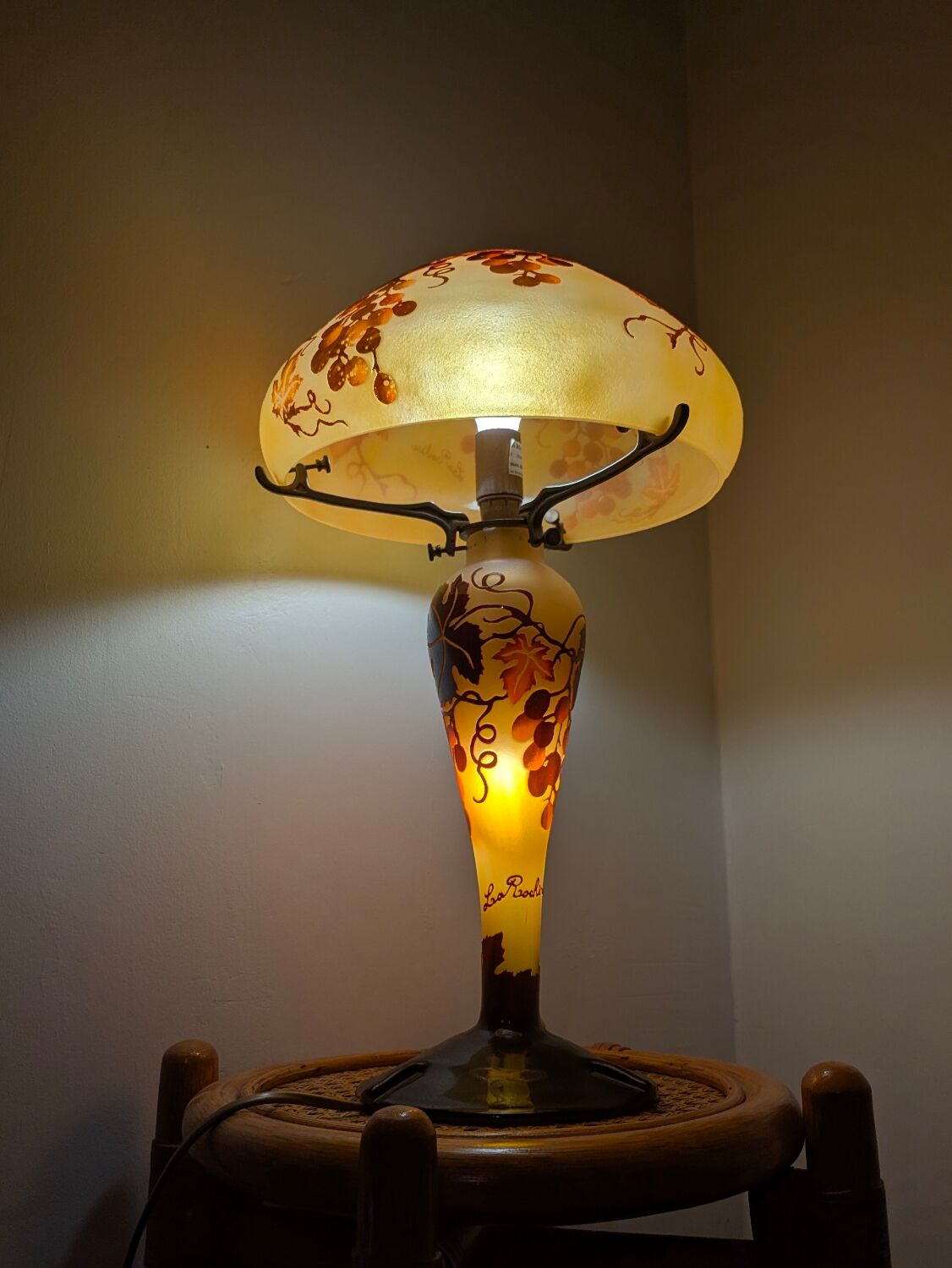Lampe La Rochère style Art Nouveau Pâte de Verre