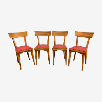 Set de 4 chaises bistrot bicolores