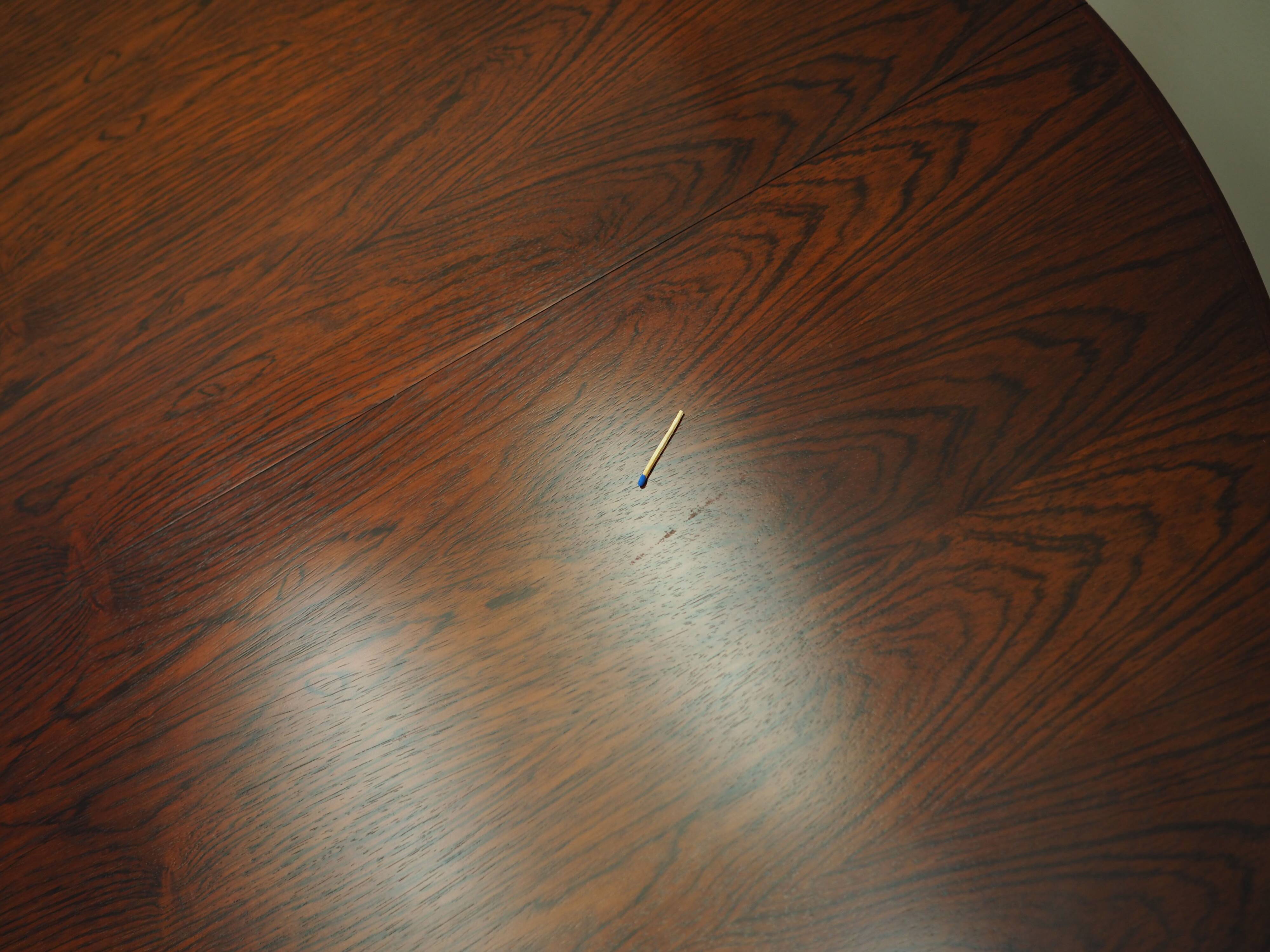 Round rosewood table, Danish design, 1970s, manufacturer: Omann Jun