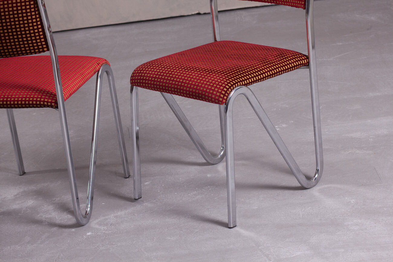 Vintage steel stacking chairs, Germany, 1980s, set of 4