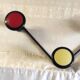 Tri-colour wall coat rack design - 1950s/60s