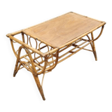Vintage antique rattan coffee table