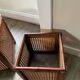 Caches-pots vintage en bois et cannage