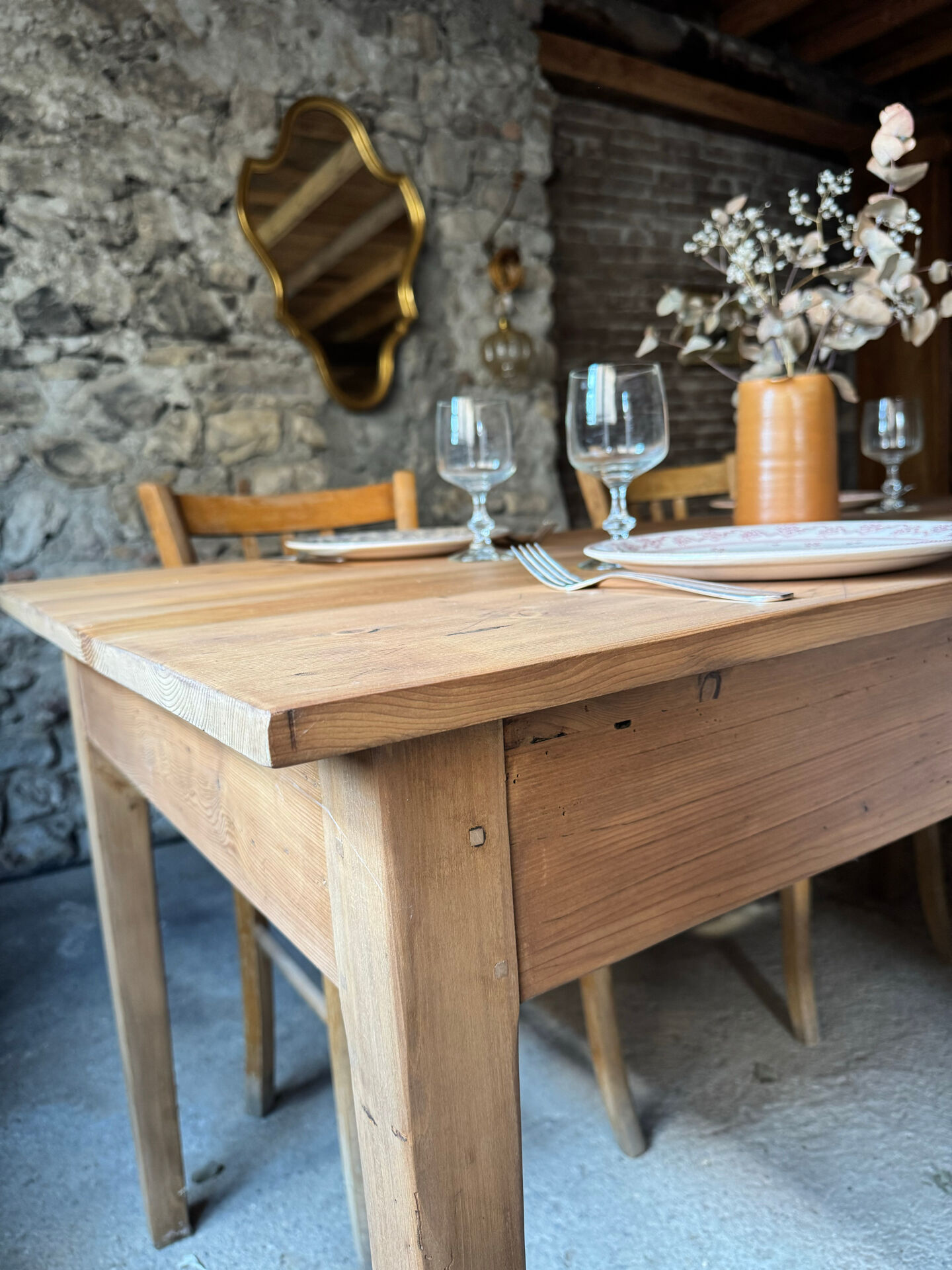Old solid wood table