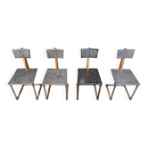Chaises industrielles vintage, années 1970 - lot de 4