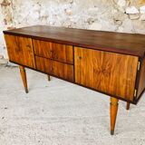 Vintage low row in flame walnut, by G N B , Circa 60