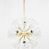 Lustres blowball Sputnik en laiton par Emil Stejnar, Rupert Nikoll, Autriche, années 1950