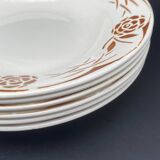 Assiettes creuses Digoin Sarreguemines Fleurs marron – 0924X7