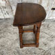 Escabelle Choir Stool Antique Solid Oak Half-Moon 19th Century Wine