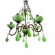 Italian chandelier with 5 lights in green opaline glass with uranium - ouraline