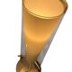 Glass and opaline table lamp with stainless steel base