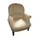 Fauteuil crapaud en tissu pieds en bois tournés