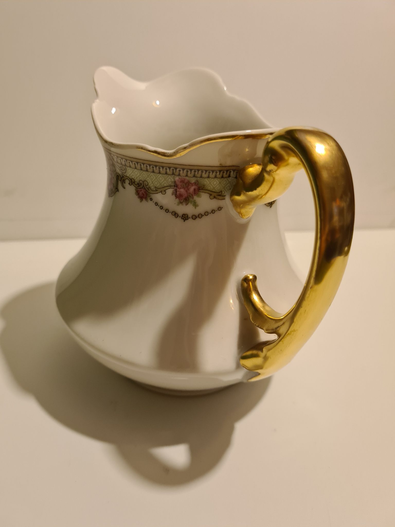 Limoges Porcelain Milk Jug P.N.L. decoration Floral frieze