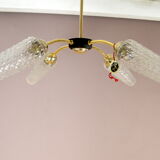 Golden vintage lustre - black metal 1960