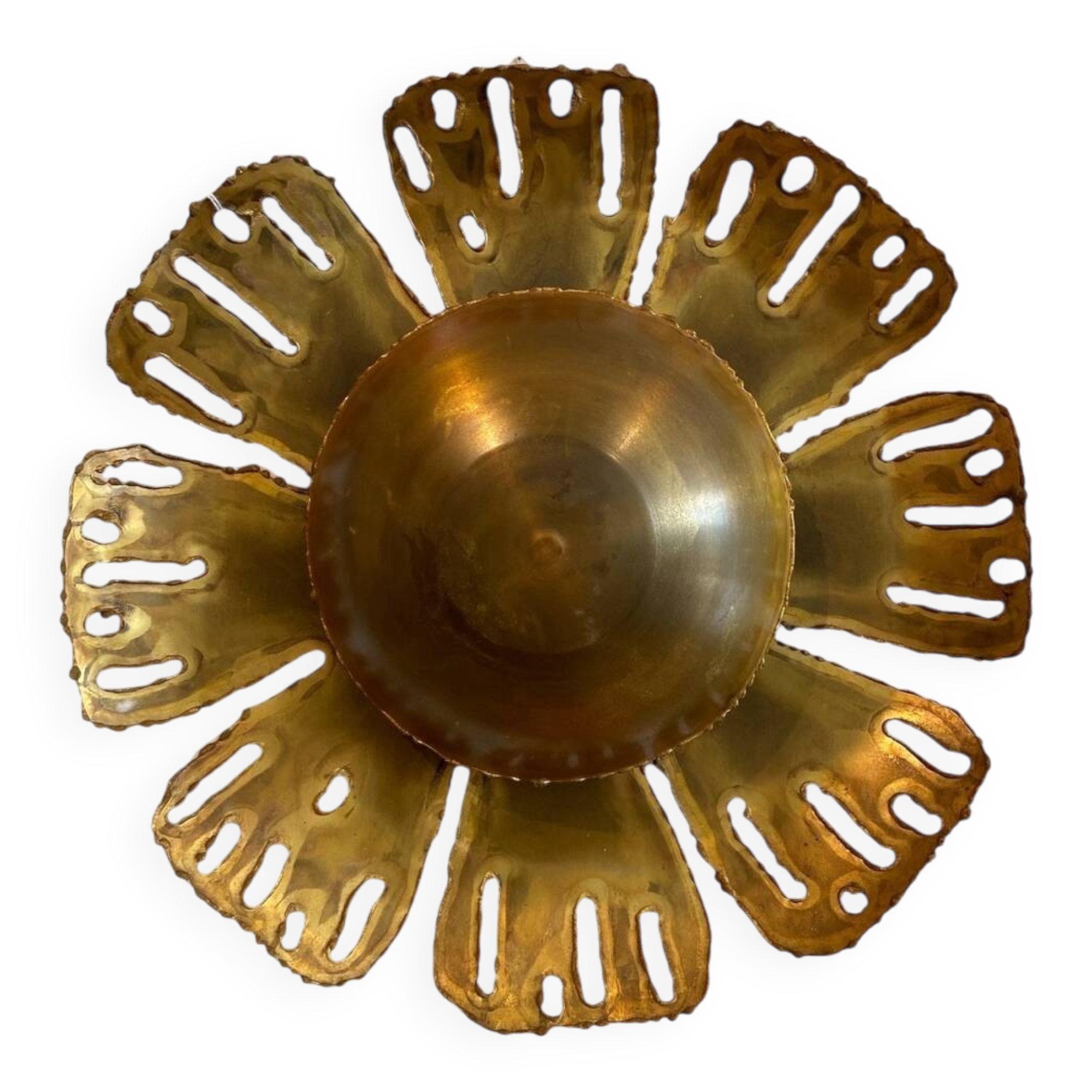 Applique Murale Fleur Vintage en Laiton par Svend Aage Holm Sørensen pour Holm Sø