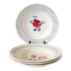 Set of 4 mismatched Digoin Sarreguemines floral soup plates