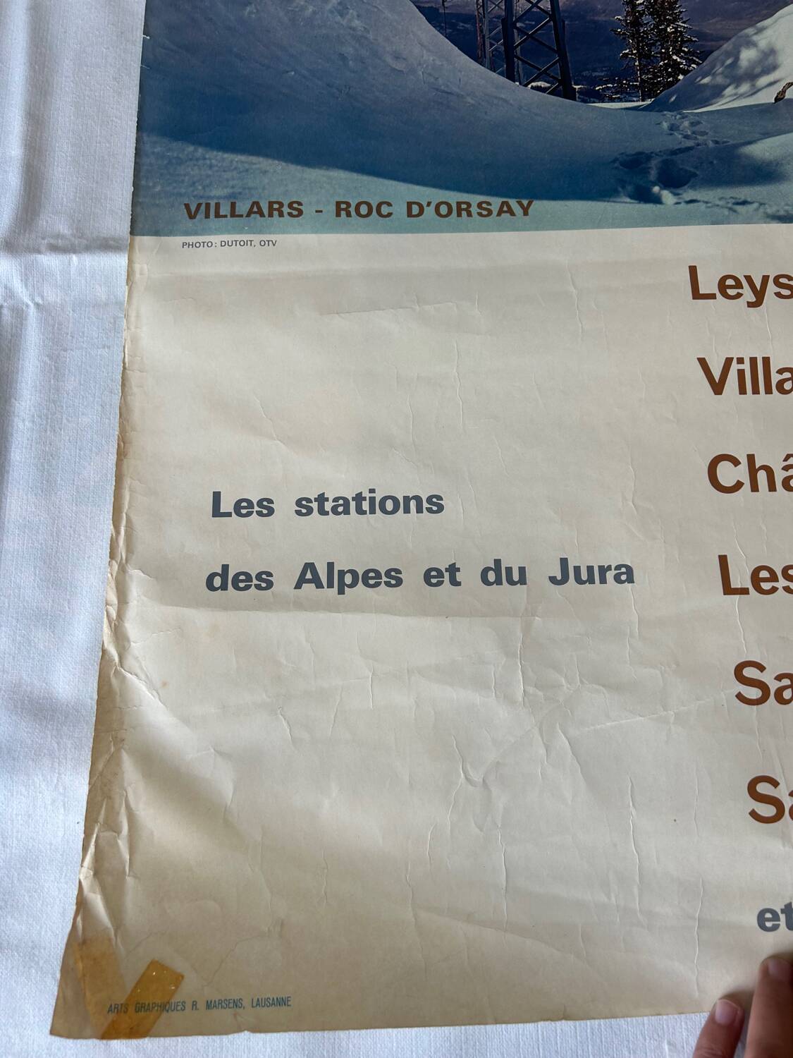 Ski travel poster in the Lake Geneva region.