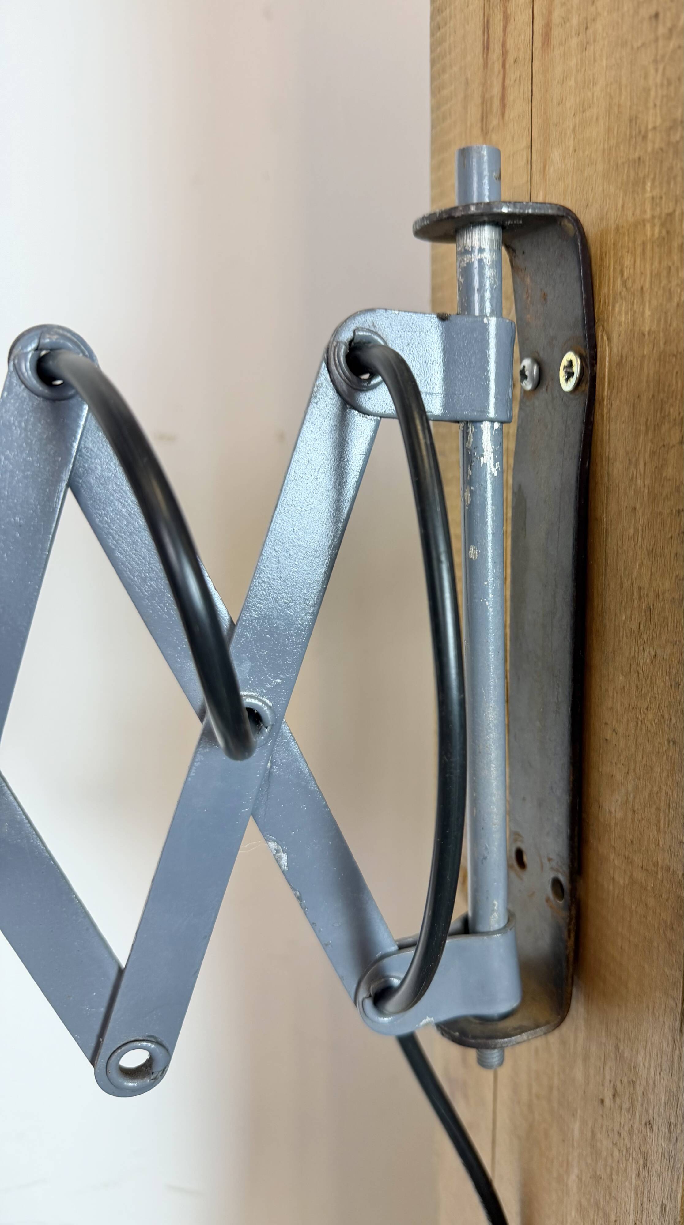 Black Industrial Soviet Scissor Wall Lamp, 1960s