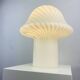 Large mushroom-shaped table lamp in white crystal glass with striped zebra pattern Peill and Putzler XL 1970