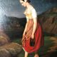 Oil on canvas 19th century "Breton woman crossing a stream"