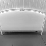 Tête de lit de style Gustavien en bois blanc capitonnée en lin