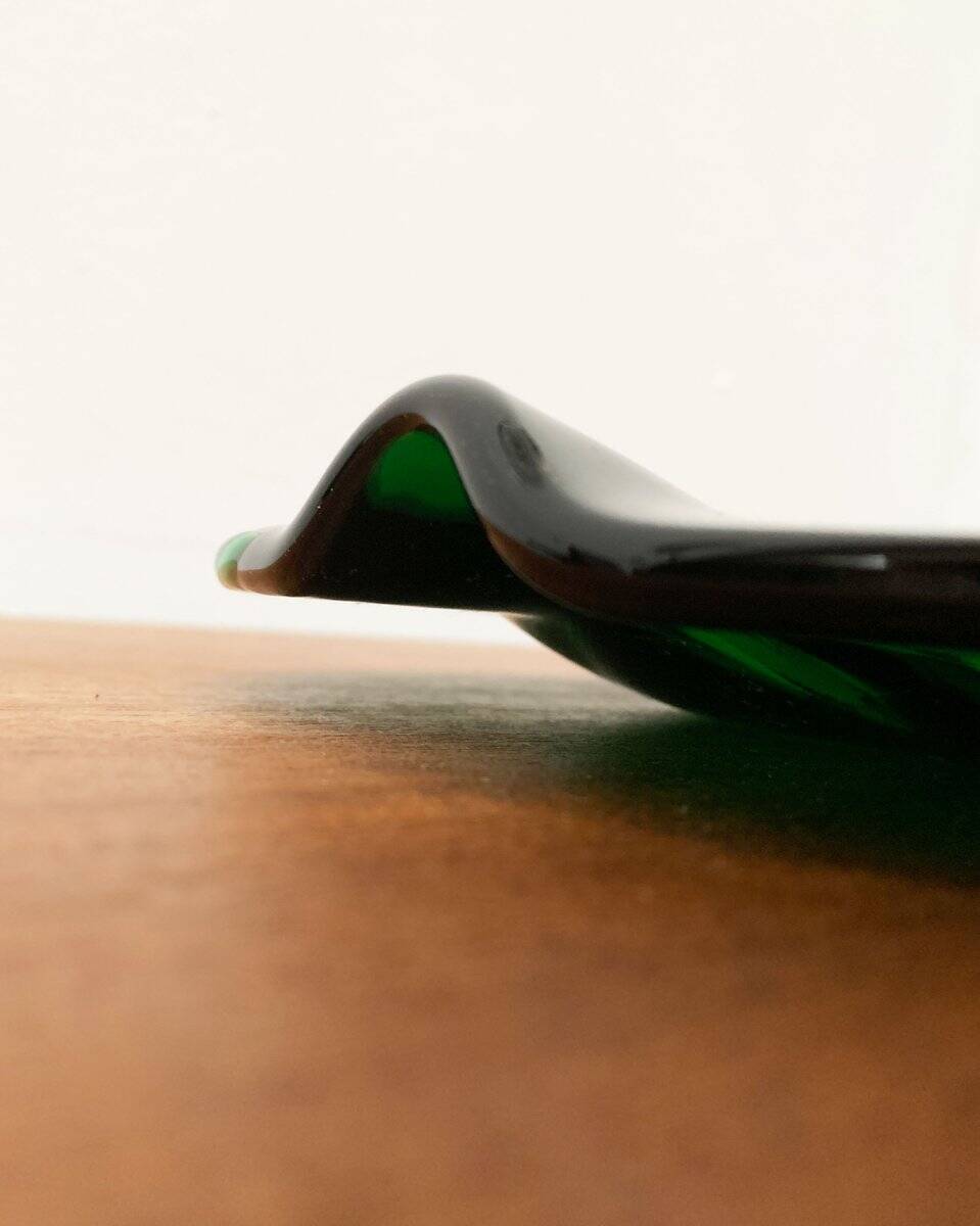 Artistic vintage German glass bowl plate by Hans Jürgen Richartz for Mathildenhütte, Solingen.