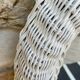 White vintage rattan mirror