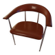 Chaise en cuir et inox Fasem