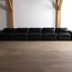 Modular sofa in black leather by Rodolfo Bonetto for Tecnosalotto, 1960s
