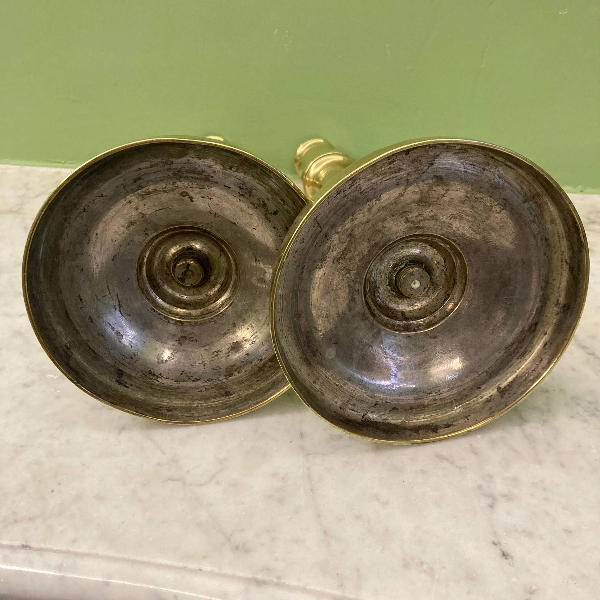 Pair of 19th-century Empire candlesticks | Candelabra | Beaded friezes