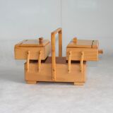 Wooden sewing basket