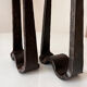 Brutalist wrought iron candlestick pair