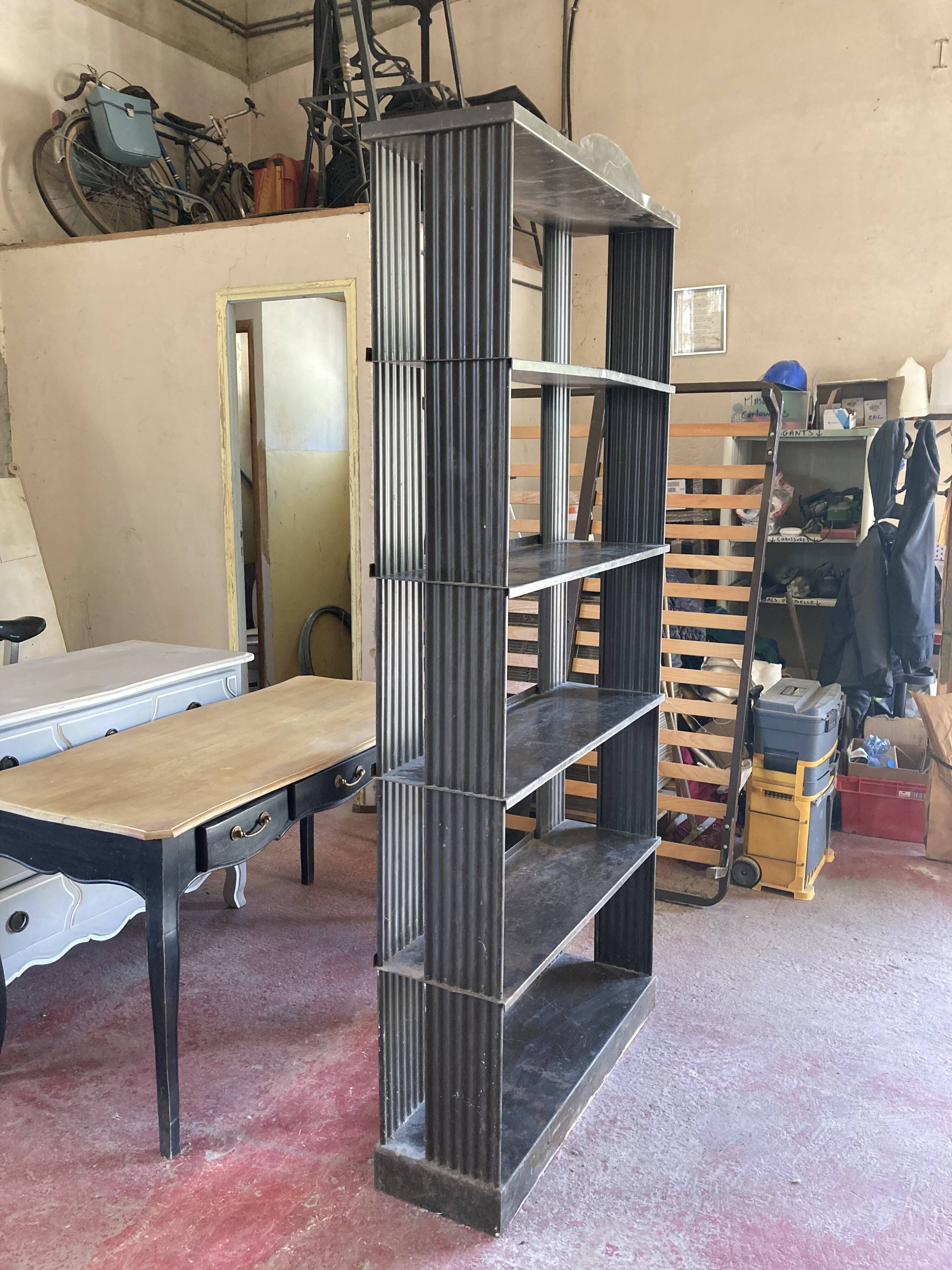 Black tole floor cabinet industrial style circa 1930