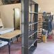 Black tole floor cabinet industrial style circa 1930