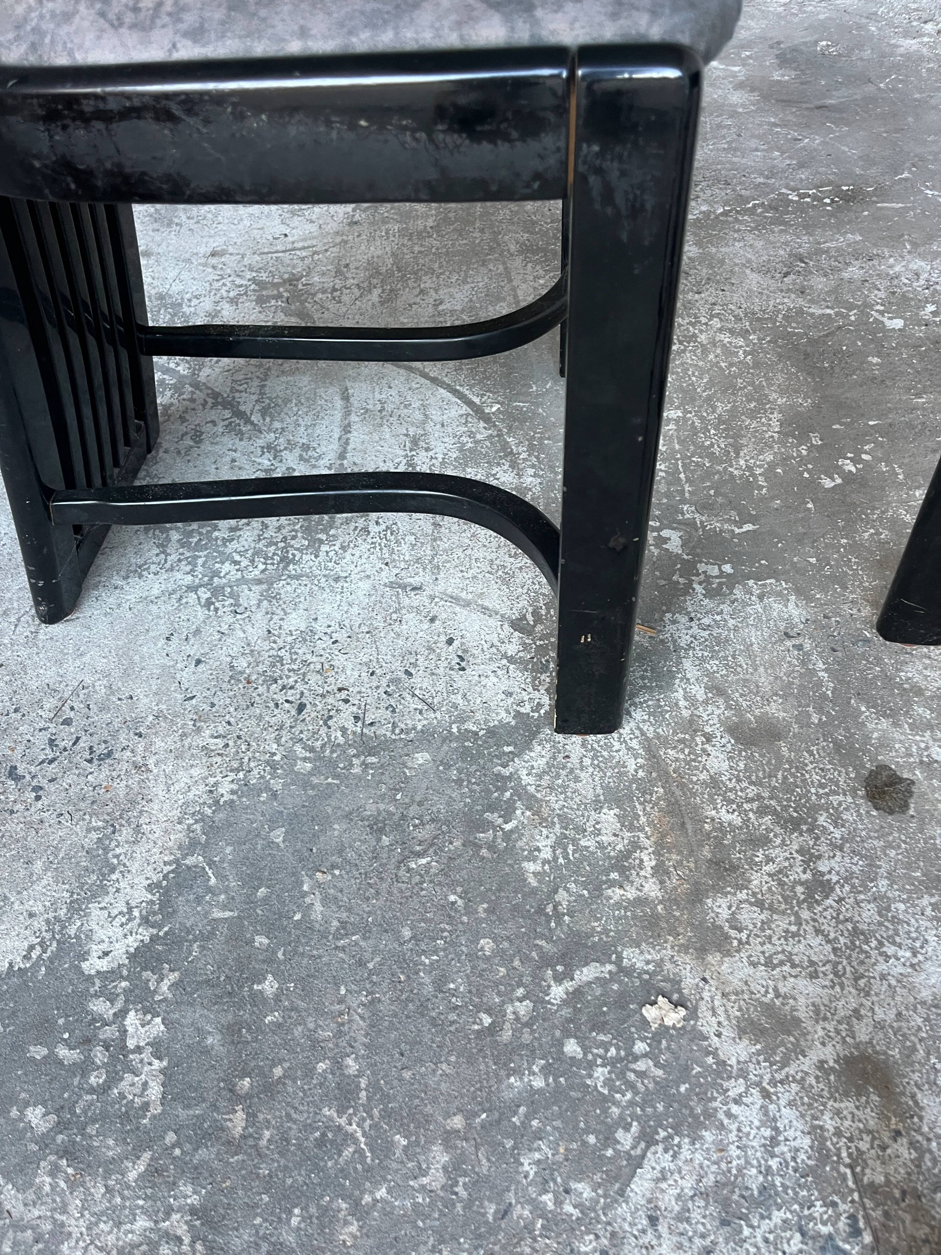 Set of 6 vintage black dining chairs