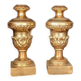 Paire de chandeliers anciens à support palme, Toscane, début du XIXe siècle