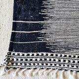 Black and white wool kilim rug 240 x 156