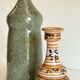 Duo VASES Ceramic sandstone Vintage craft