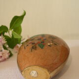Vase en laiton polychrome émaillé vintage