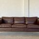MID CENTURY VINTAGE DANISH MOGENS HANSEN 3 PERSON SOFA IN COCO BROWN LEATHE