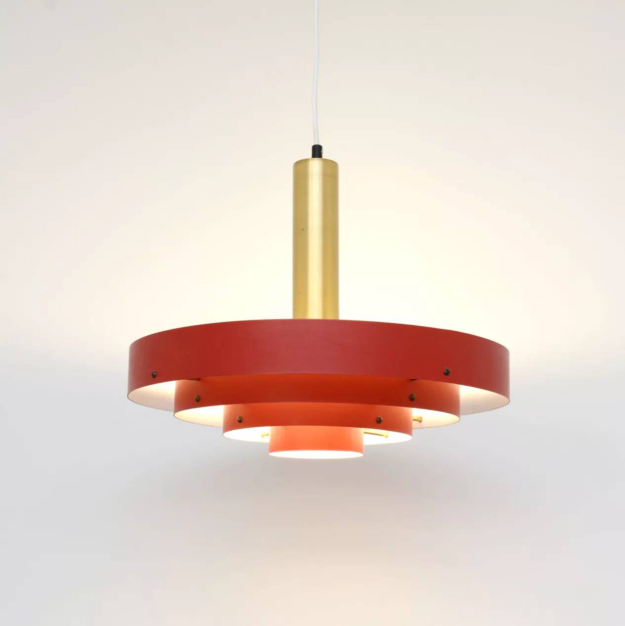 Red Scandinavian lamp, Denmark 1960s