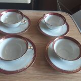4 luxury porcelain cups and sausers from compagnie nationale