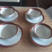 4 luxury porcelain cups and sausers from compagnie nationale